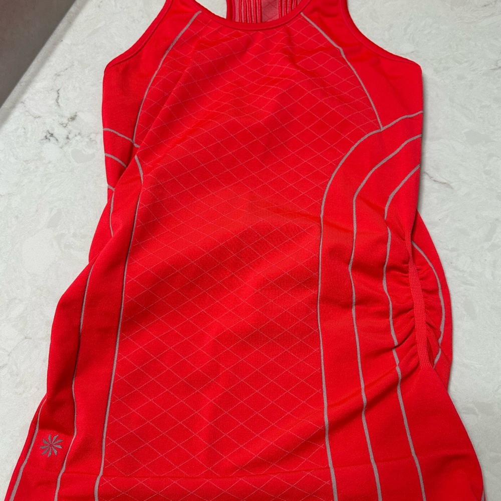 Athleta Orange/Red Racerback with Reflective Lines, XS